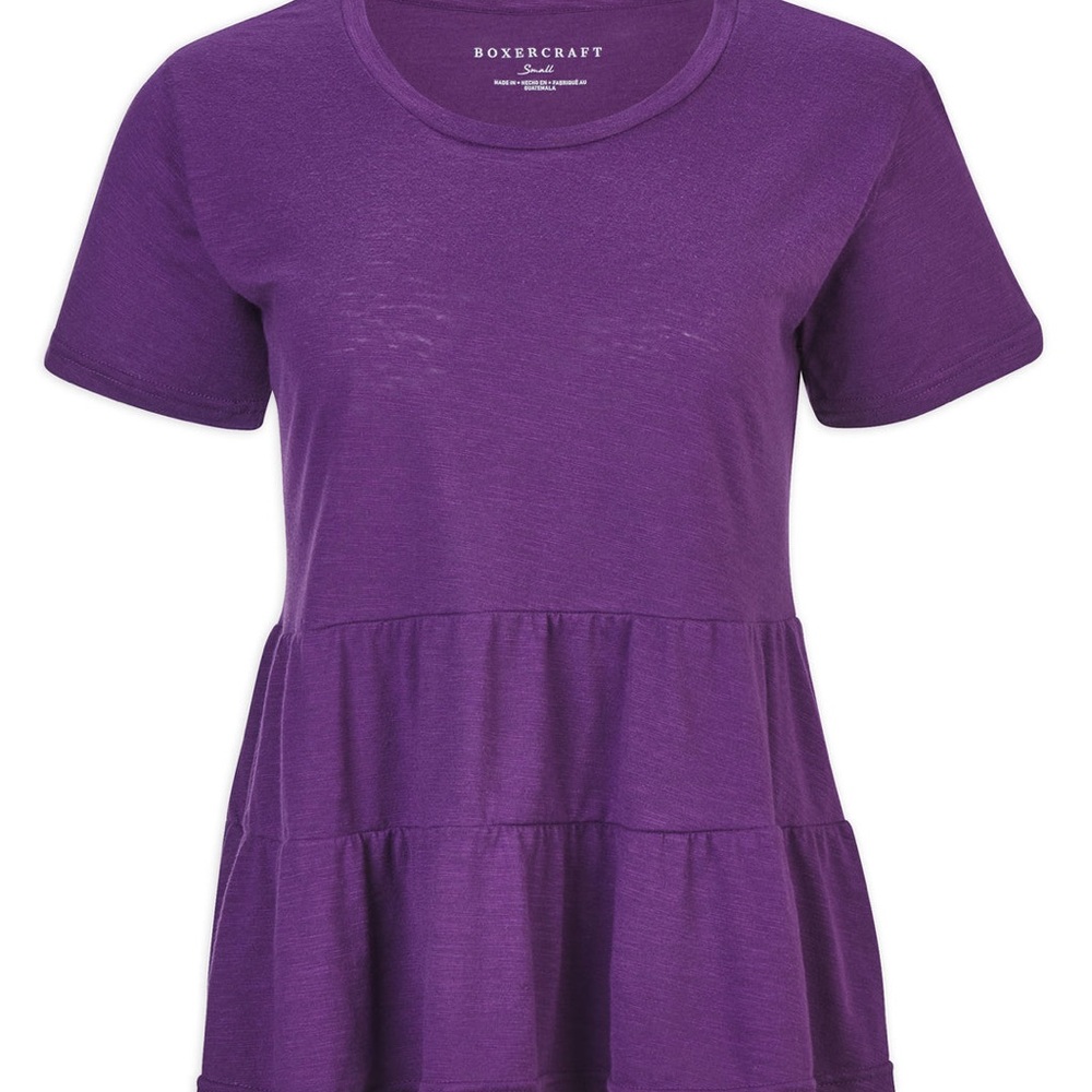 NEW! Boxercraft Women's Short Sleeve Purple Top